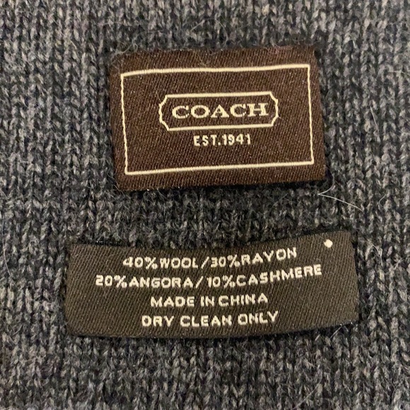 Coach scarf with wool and cashmere - Picture 3 of 3